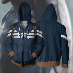 3D PRINT CAPTAIN AMERICA HOODIE
